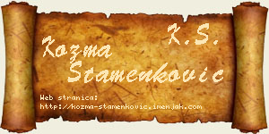 Kozma Stamenković vizit kartica
